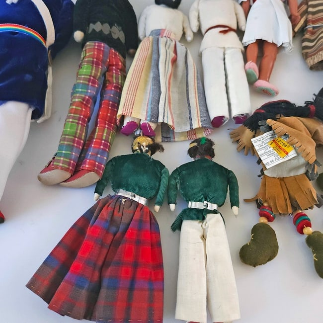 Vintage Native Handmade Doll Lot of 9 - 9