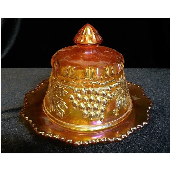 Antique Northwood Grape and Cable Butter Dish - 2