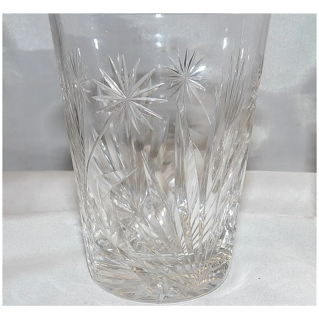 Cut Crystal Old Fashion Glasses with Floral Design - 3