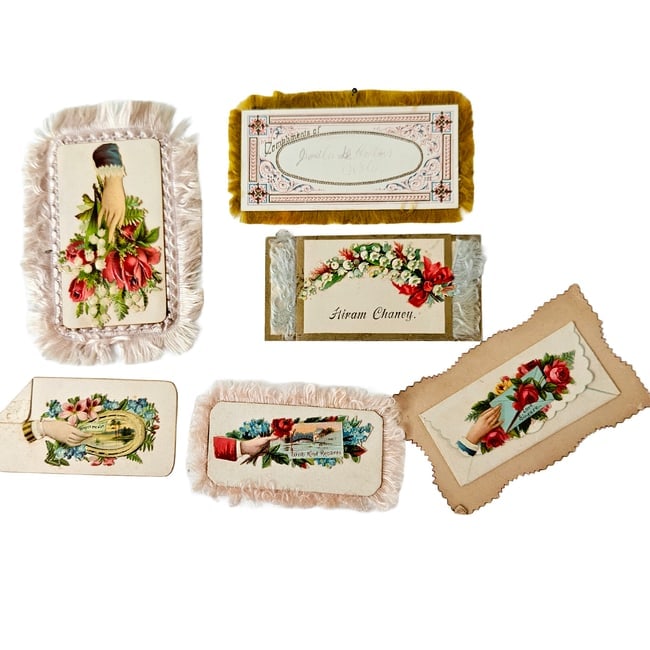 Victorian Calling Cards Salesman Samples Envelopes and Fringed Edge Styles with some Scraps - 3