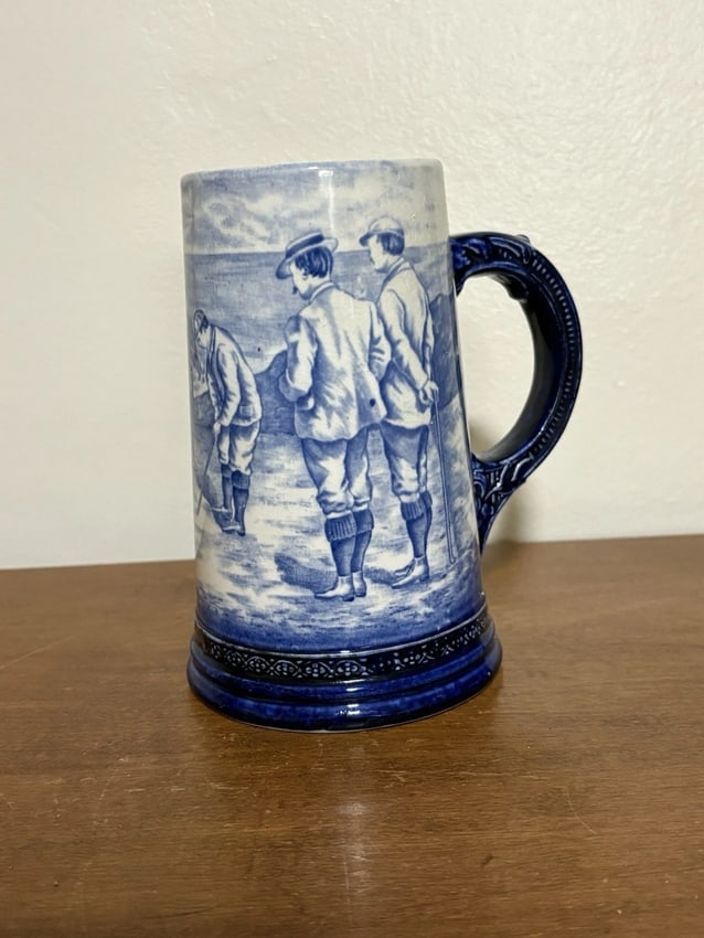 Royal Bonn Porcelain Golf Mug: It measures 6 1/4" high and is marked. It has a tight 1 1/4" hairline. Otherwise it has no other issues Shipping: Domestic: Flat-rate of $15.00 to anywhere within the contiguous U.S. International: Fo