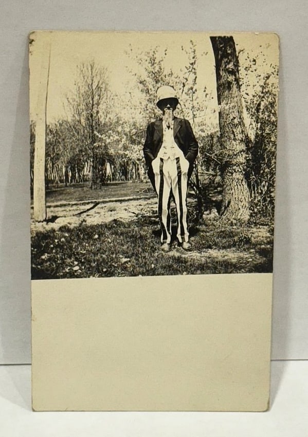 RPPC Real Photo Postcard Man Dressed as Uncle Sam July 4 1900 - 1909 - 2