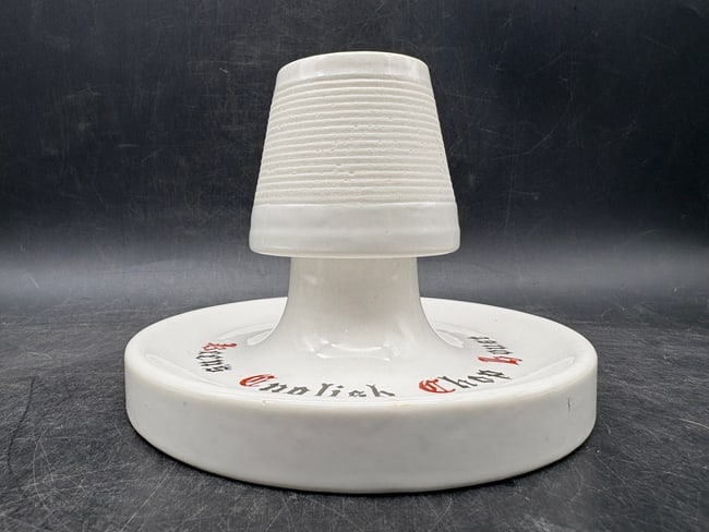 Vintage Keen's English Chop House Match Striker Holder Embossed NYC Steakhouse Advertising - 3