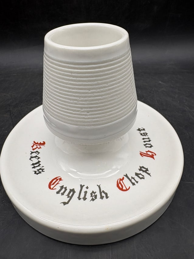 Vintage Keen's English Chop House Match Striker Holder Embossed NYC Steakhouse Advertising - 5