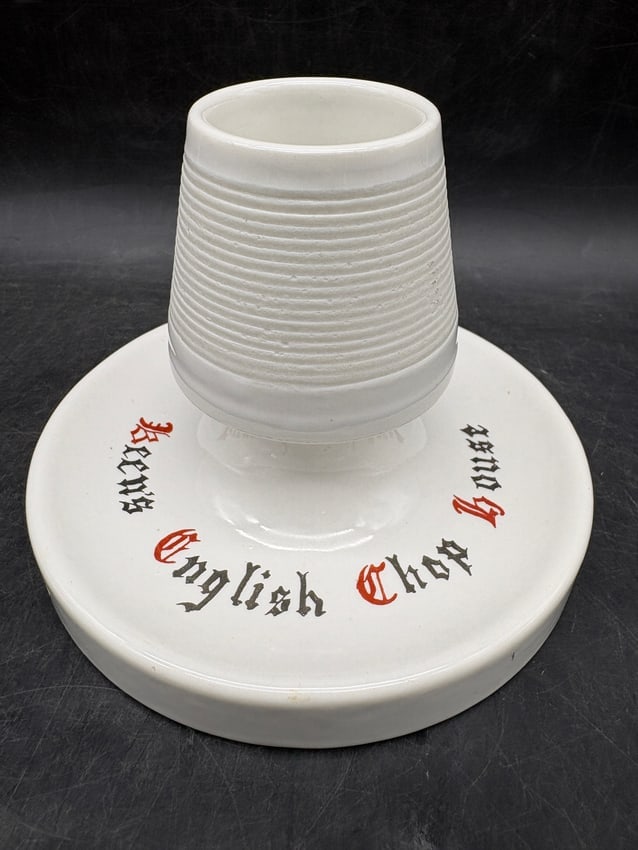 Vintage Keen's English Chop House Match Striker Holder Embossed NYC Steakhouse Advertising - 7