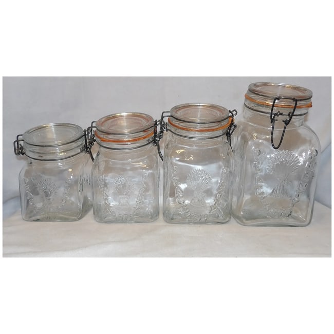 Counter Canister Jars Crownford Granny's Products Peace Plenty 1879 / Italy 1968 - 2