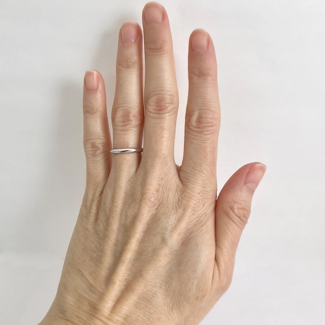 Thin Plain Classic Rounded Wedding Band Ring 14K White Gold, Size 4.5, 2.2 mm - 2