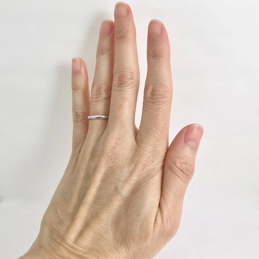 Thin Plain Classic Rounded Wedding Band Ring 14K White Gold, Size 4.5, 2.2 mm - 3