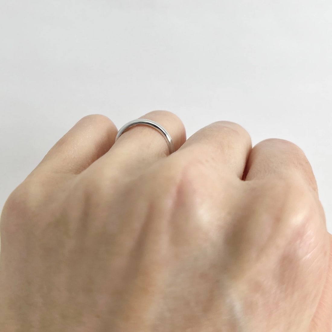 Thin Plain Classic Rounded Wedding Band Ring 14K White Gold, Size 4.5, 2.2 mm - 5