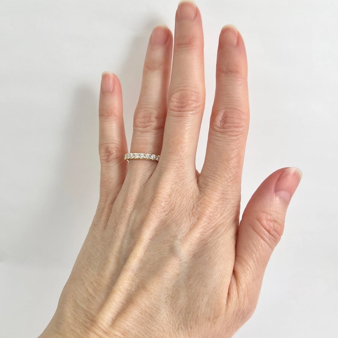 Round Diamond Wedding Band Ring 14K Yellow Gold, Size 6.5, .85 CTW - 2