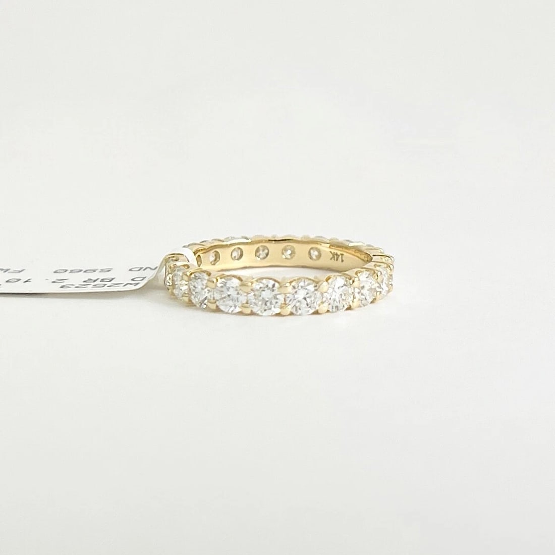 Round Diamond Eternity Ring Wedding Band 14K Yellow Gold, 2.10 CTW, Size 6.25 - 7