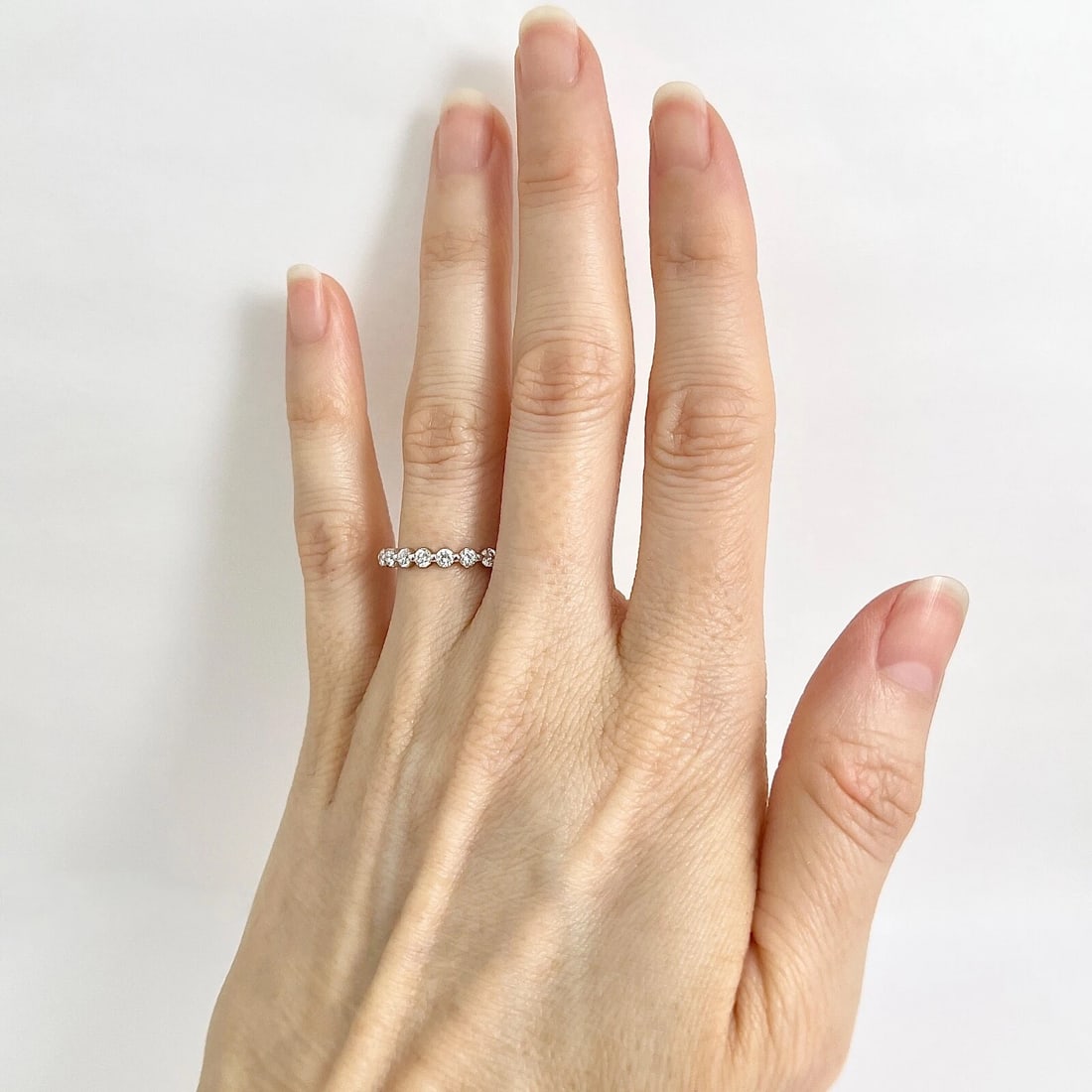 Two-Tone Round Diamond Wedding Band Anniversary Ring 14K Yellow Gold .70 CTW - 3