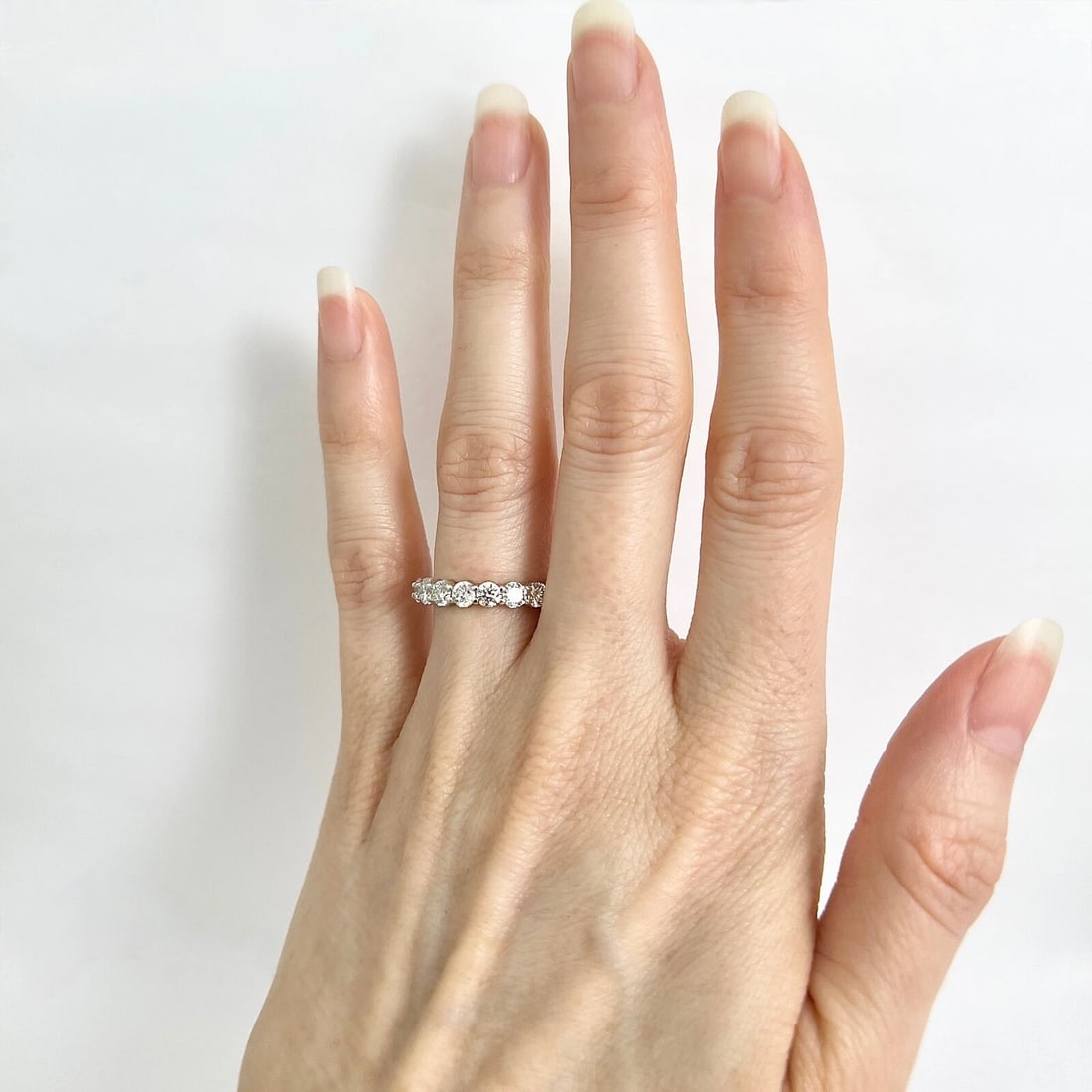 Round Diamond Eternity Ring Wedding Band Anniversary 14K White Gold, 2.43 CTW - 2
