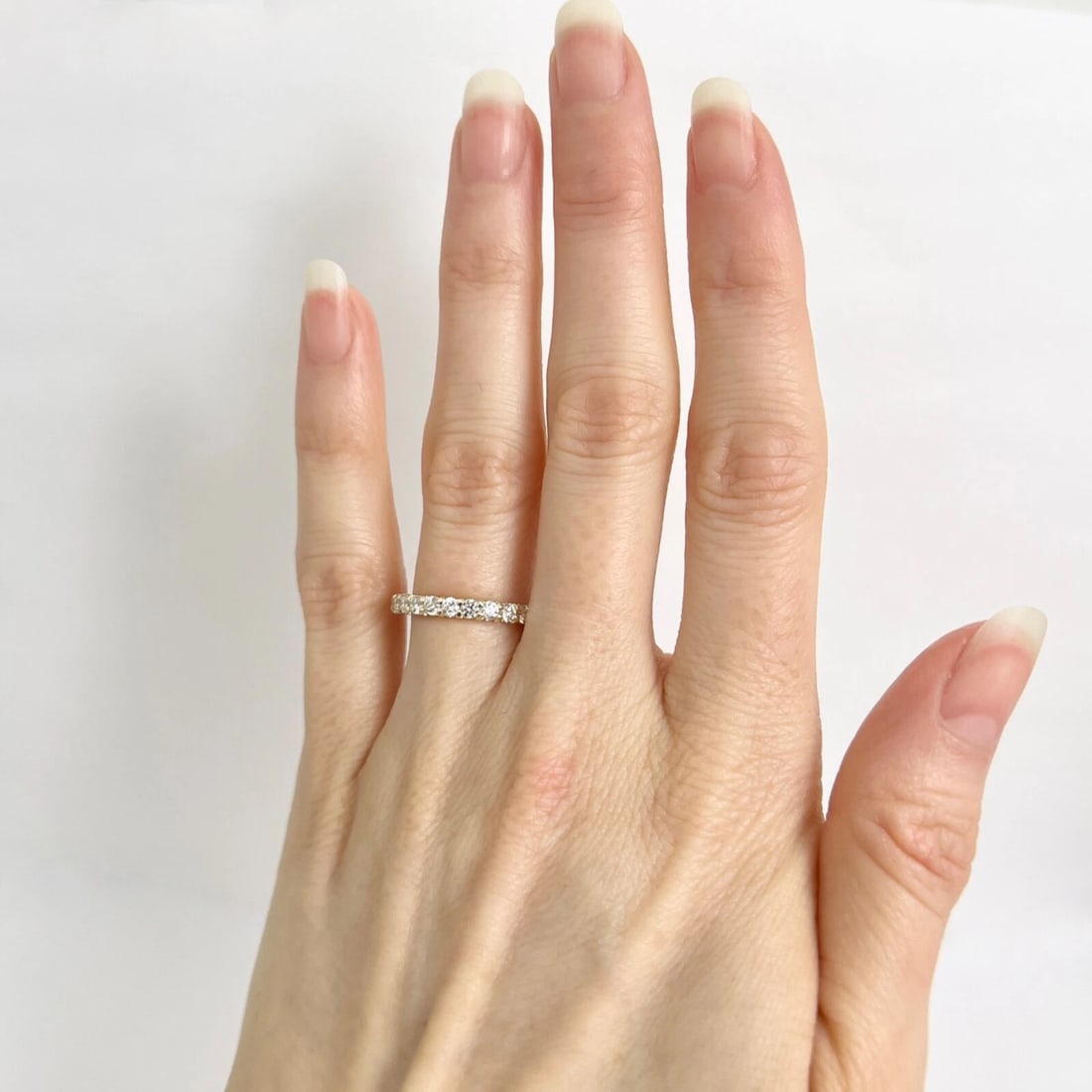 Round Diamond Wedding Band Anniversary Ring 14K Yellow Gold, .95 CTW - 2