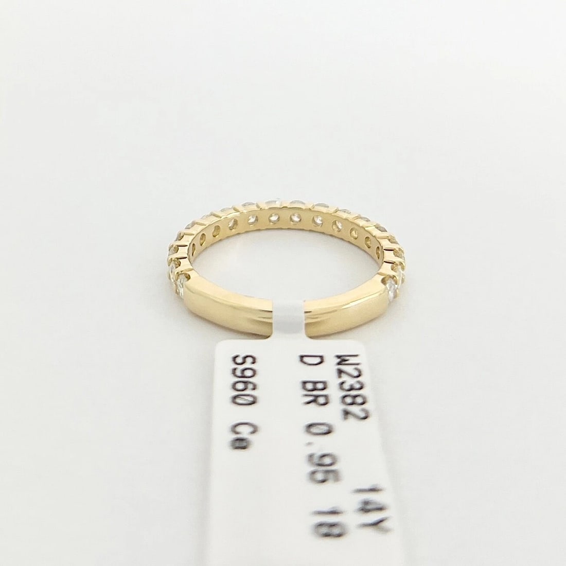Round Diamond Wedding Band Anniversary Ring 14K Yellow Gold, .95 CTW - 7