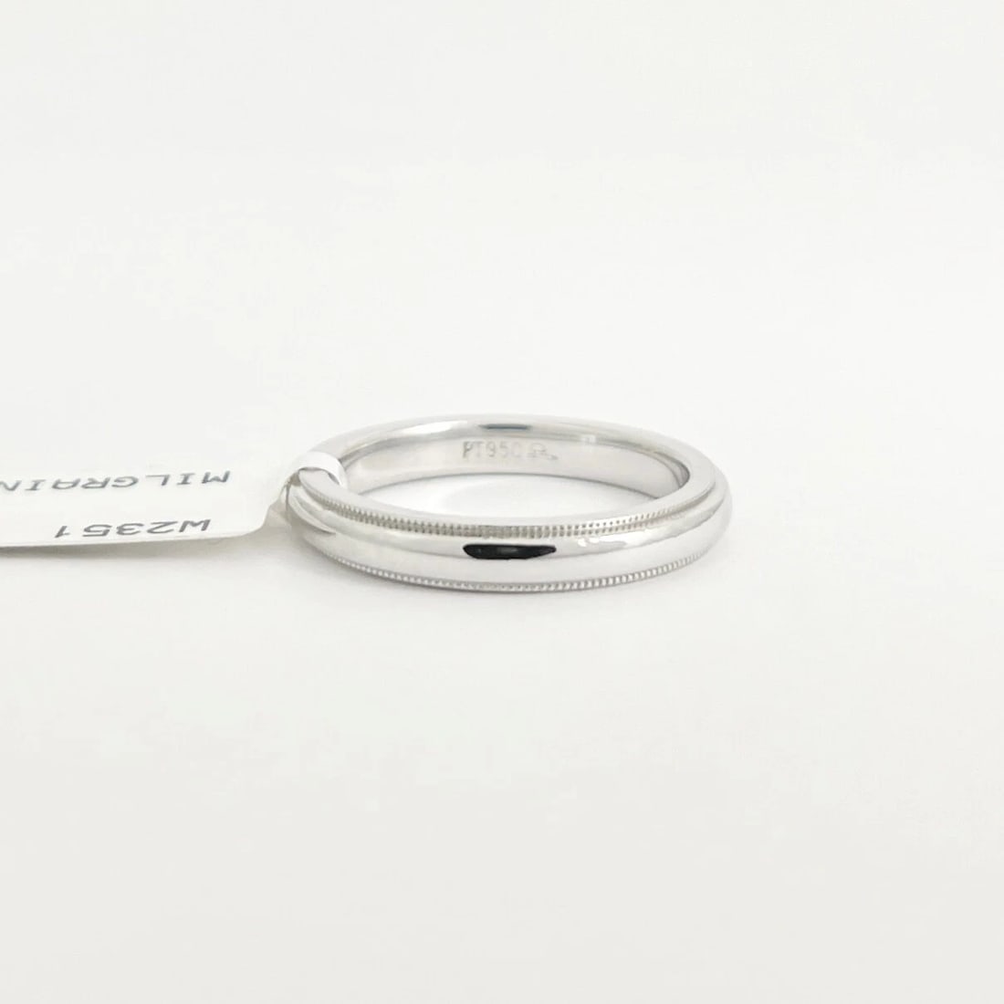 Milgrain Edge Platinum Wedding Band Ring, Size 6, 3 mm - 6