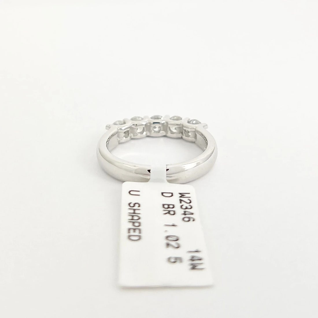 5-Stone Round Diamond Wedding Band Anniversary Ring 14K White Gold, 1.02 CTW - 7