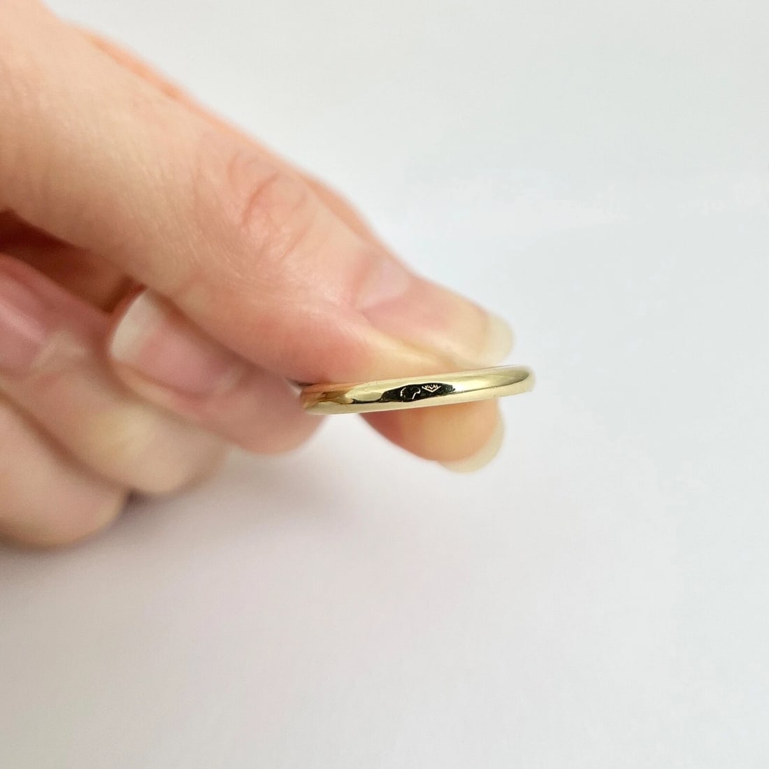 Men's Thin Wedding Band Ring 14K Yellow Gold, Size 8, 2.3 mm - 7
