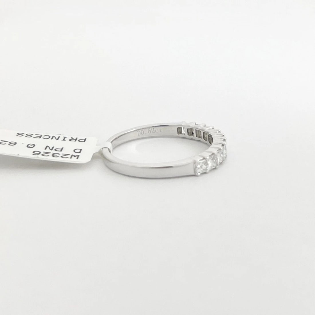 11-Stone Princess Cut Diamond Wedding Band Ring 14K White Gold .62 CTW - 7