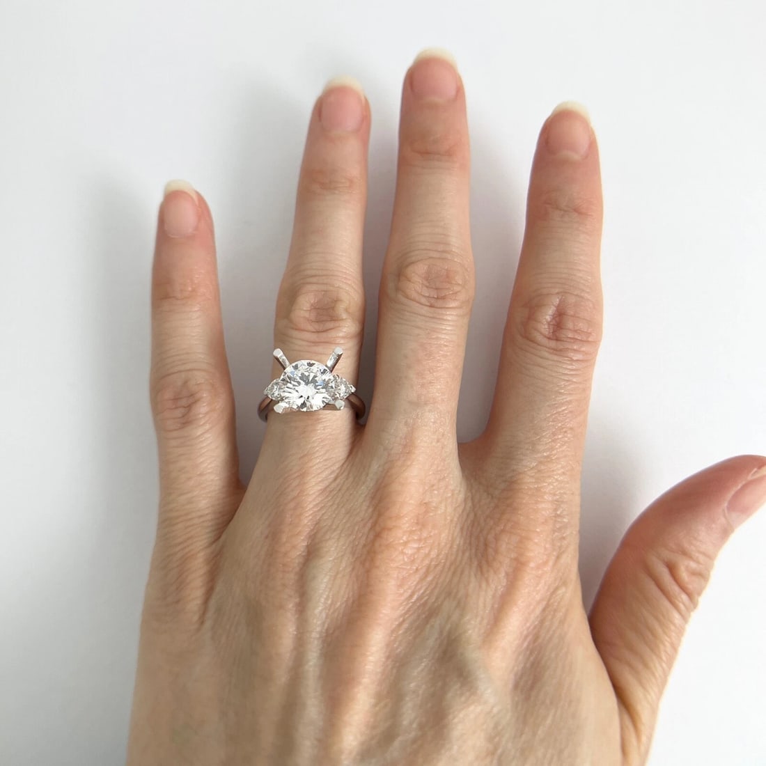 Heart Diamond Engagement Ring Setting Mounting 14K White Gold .33 CTW - 7