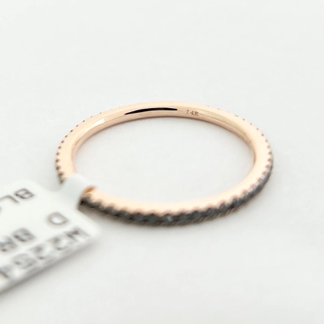 Thin Black Diamond Eternity Ring Band 14K Rose Gold, .45 CTW, Size 5.25, 1.3 mm - 7