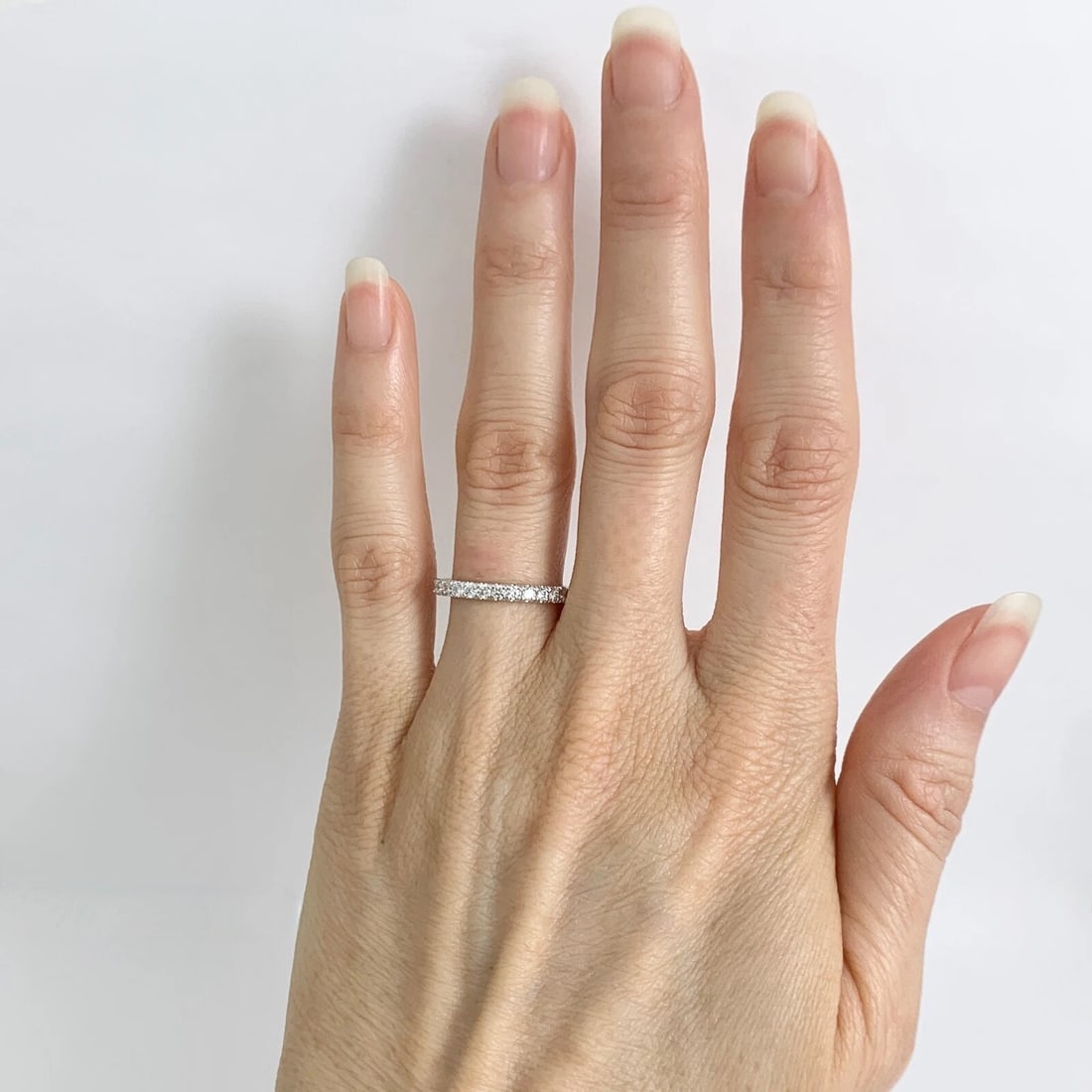 Diamond Eternity Ring Wedding Band 14K White Gold .80 CTW, Size 6 - 2