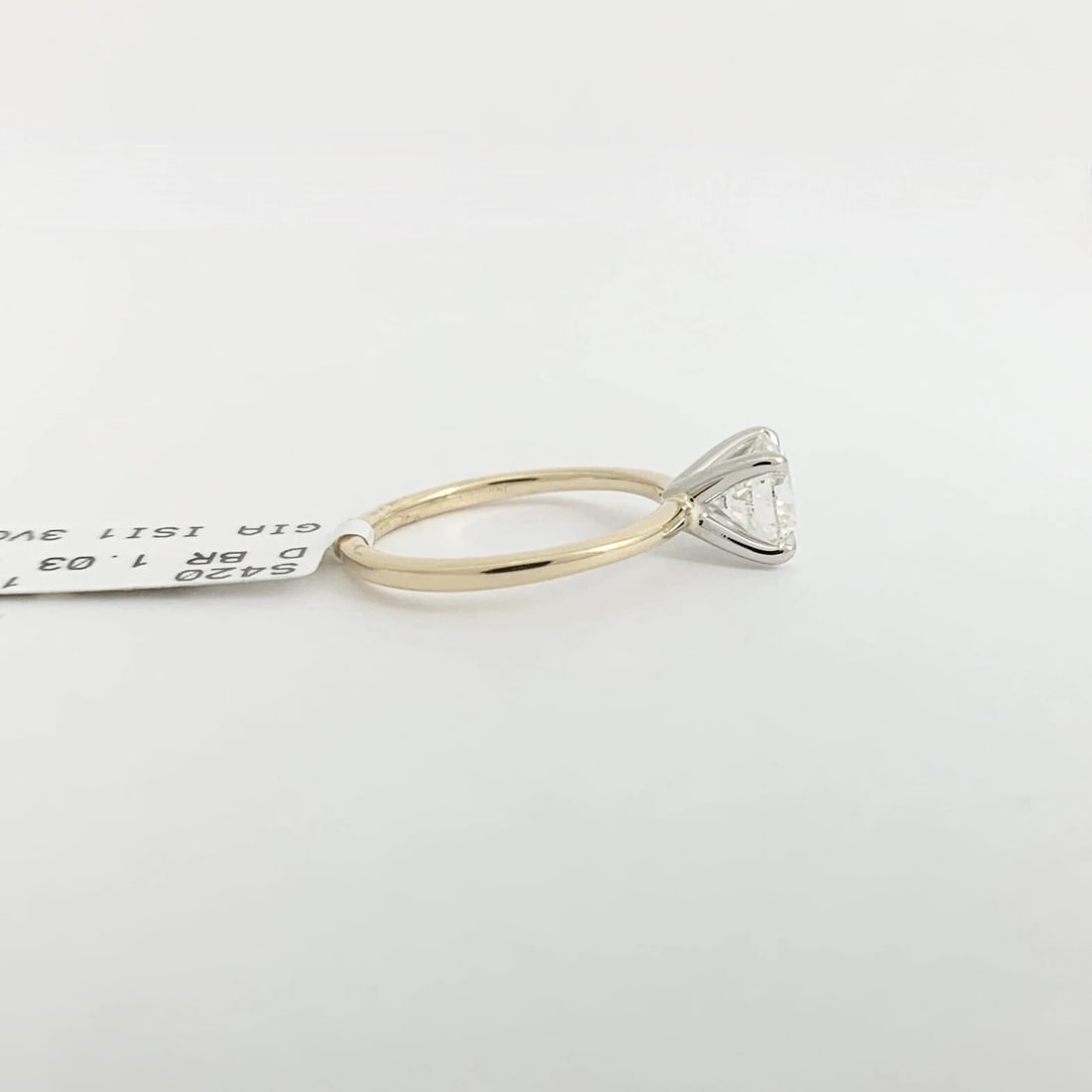 GIA Round Solitaire Diamond Thin Band Engagement Ring 14K Yellow Gold, 1.03 CTW - 7