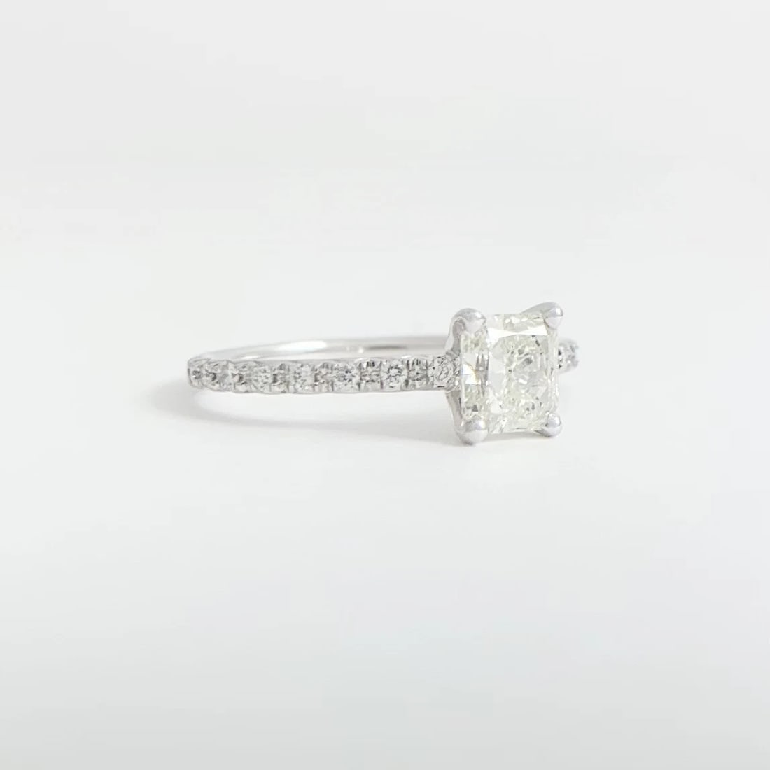 GIA Certified Radiant Solitaire Diamond Engagement Ring 14K White Gold 1.20 CTW - 7