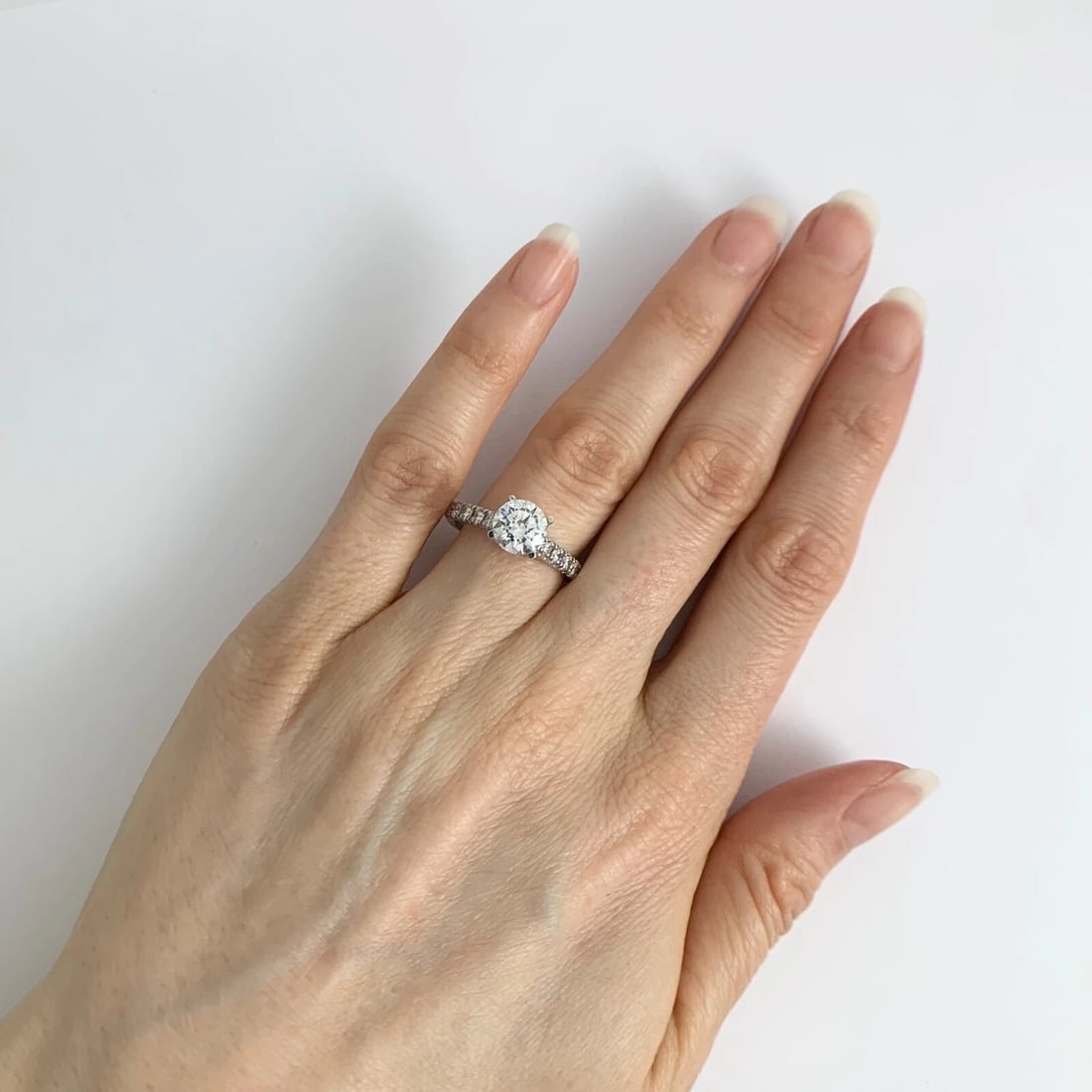 Lucida Round Diamond Engagement Ring Setting Mounting 14K White Gold .35 CTW - 7