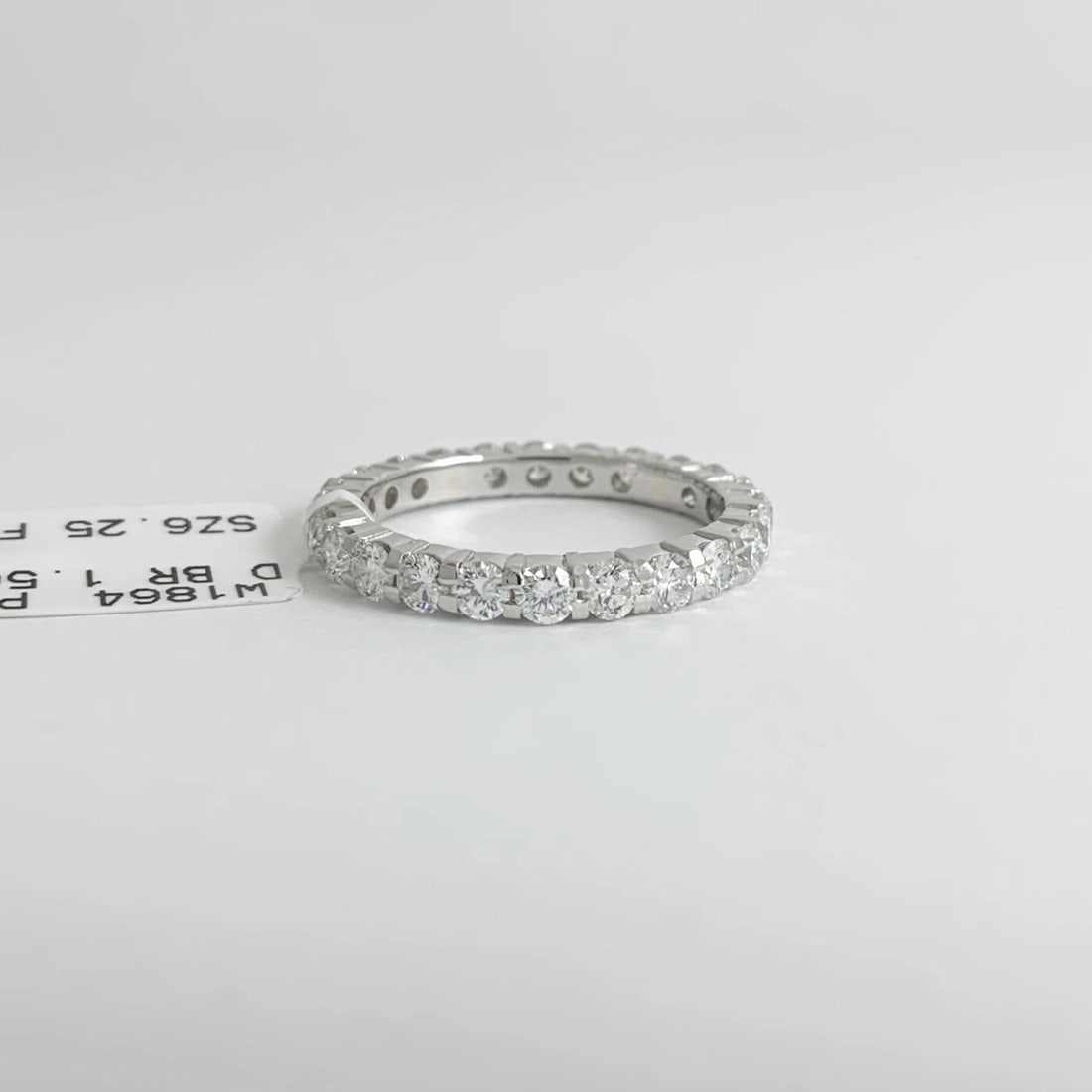 Round Diamond Eternity Wedding Band Ring Platinum, 1.56 CTW, Size 6.25, 3.77 Gr - 7