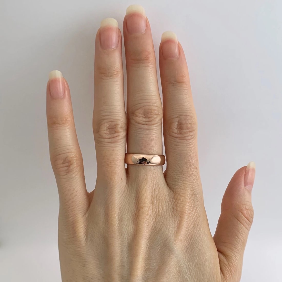 Men's Plain Wedding Band Ring 14K Pink Rose Gold Size 8, 5 mm, 4.83 Grams - 2