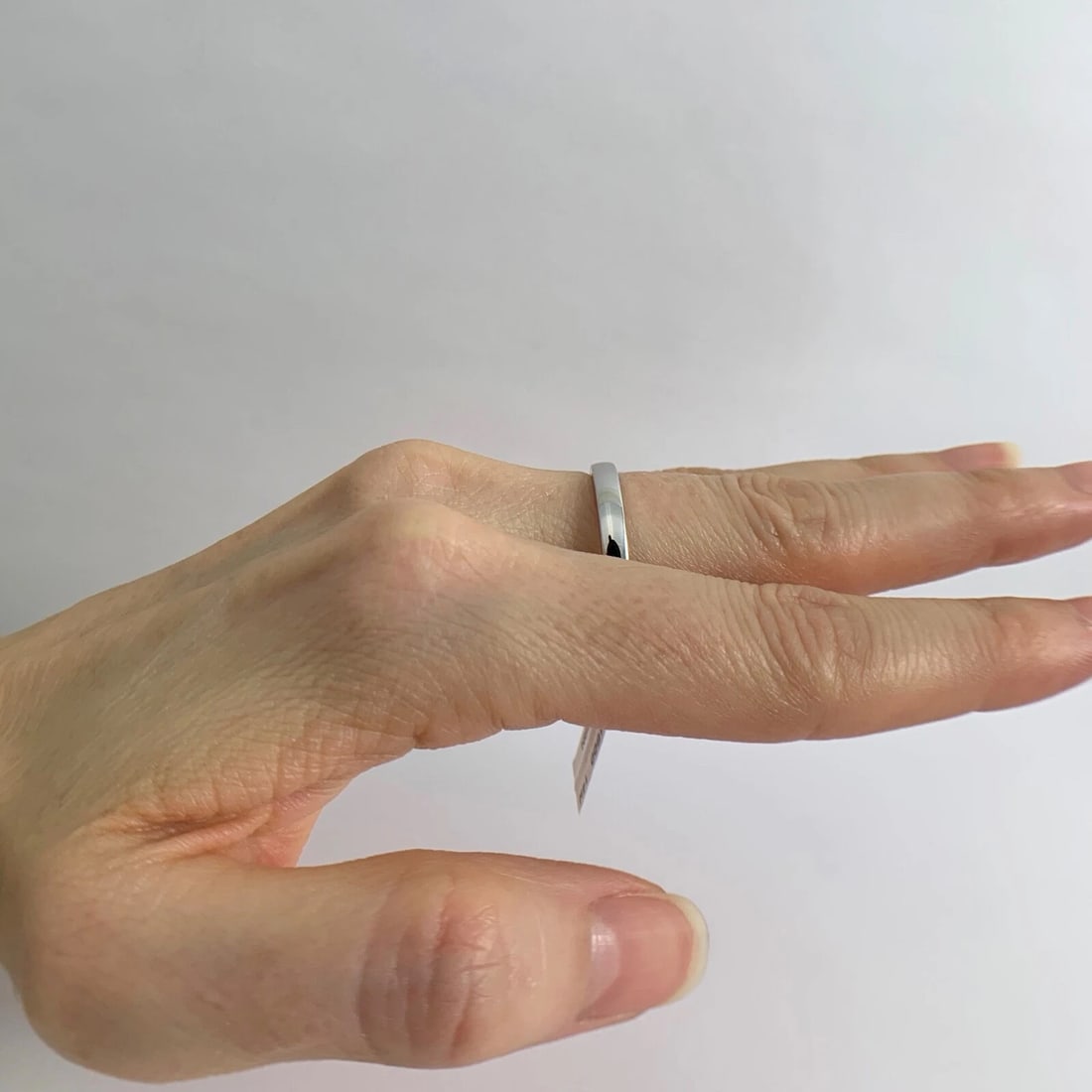 Men's Plain Thin Wedding Band Ring 14K White Gold Size 10, 3 mm, 4.71 Grams - 7