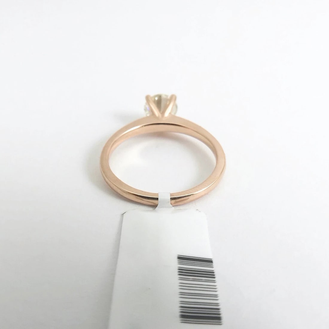 Round European Solitaire Diamond Engagement Ring 14K Pink Rose Gold .90 CT - 7