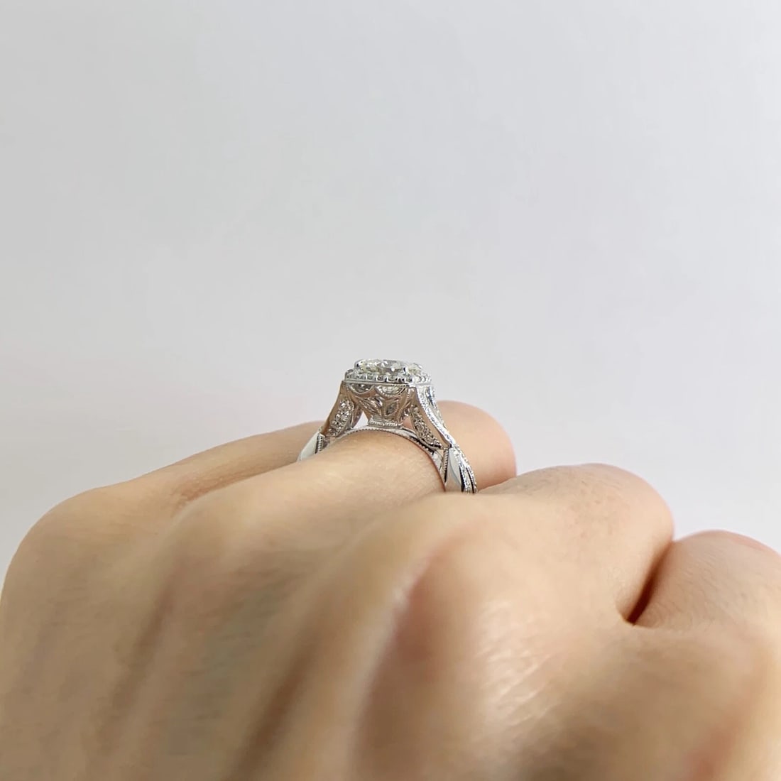 Tacori GIA Round Cushion Halo Diamond Engagement Ring 18K White Gold 1.98 CTW - 5
