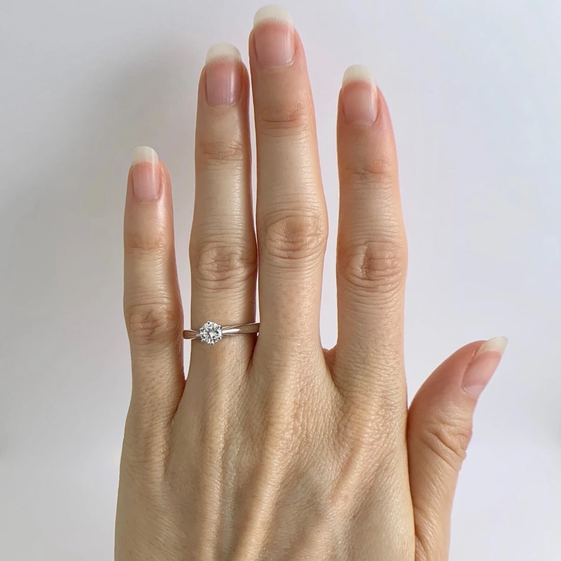 Round 6-Prong Solitaire Diamond Platinum Engagement Ring .38 CT, 5.32 Grams - 2
