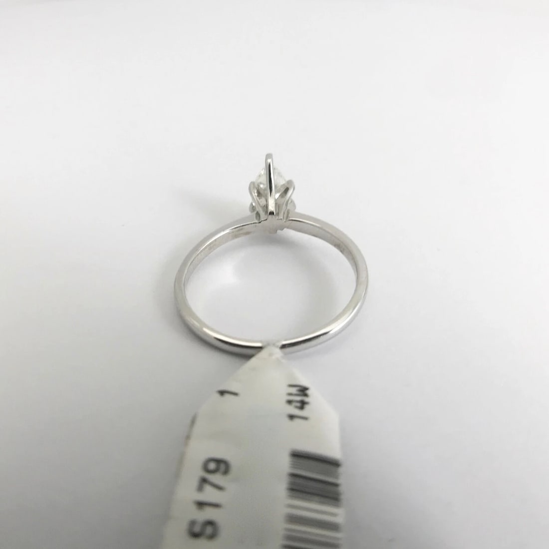 Pear Solitaire Diamond Engagement Ring 14K White Gold .82 CT, 2.29 Grams - 7