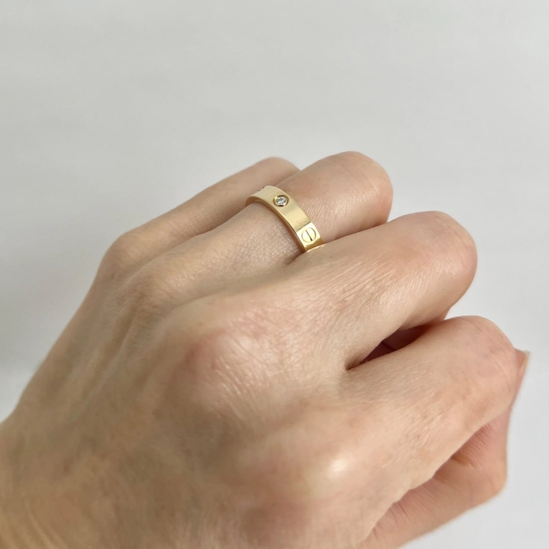 Cartier Single Diamond Love Ring 18K Yellow Gold, Size 57 (US 8), 5.12 Grams - 7