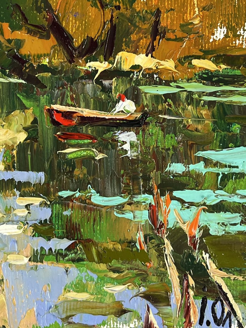Oil painting Quiet Backwater on the Great River Oleksiy Ivanyuk - 10