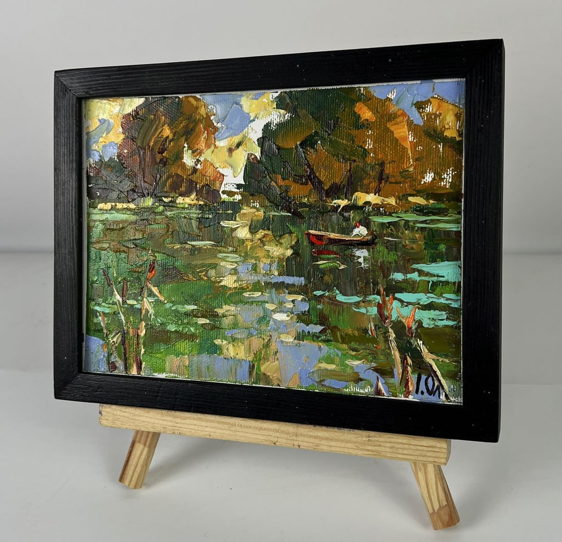 Oil painting Quiet Backwater on the Great River Oleksiy Ivanyuk - 2