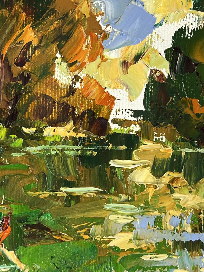 Oil painting Quiet Backwater on the Great River Oleksiy Ivanyuk - 4