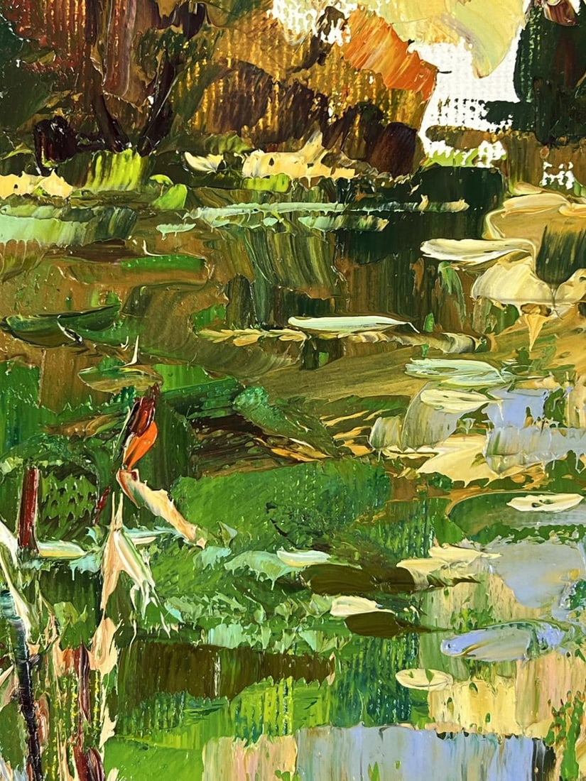Oil painting Quiet Backwater on the Great River Oleksiy Ivanyuk - 5