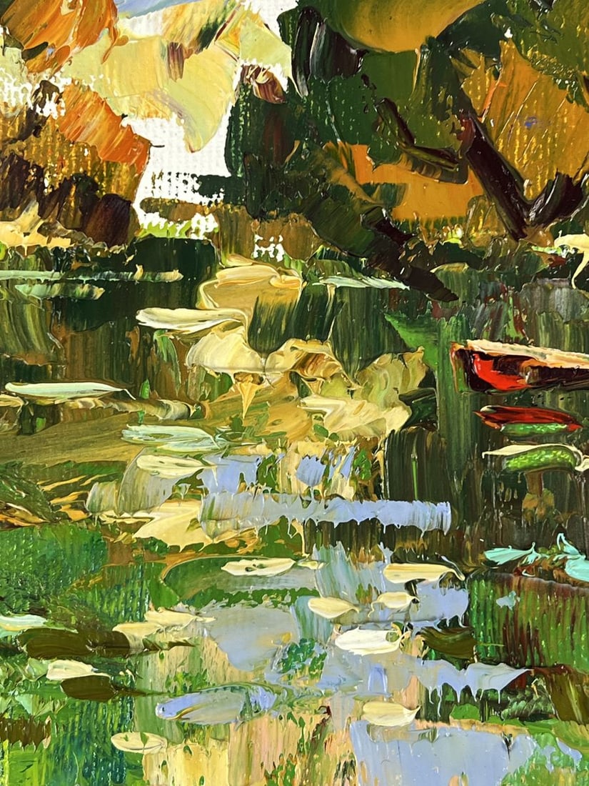 Oil painting Quiet Backwater on the Great River Oleksiy Ivanyuk - 6