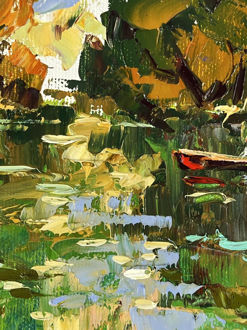 Oil painting Quiet Backwater on the Great River Oleksiy Ivanyuk - 7