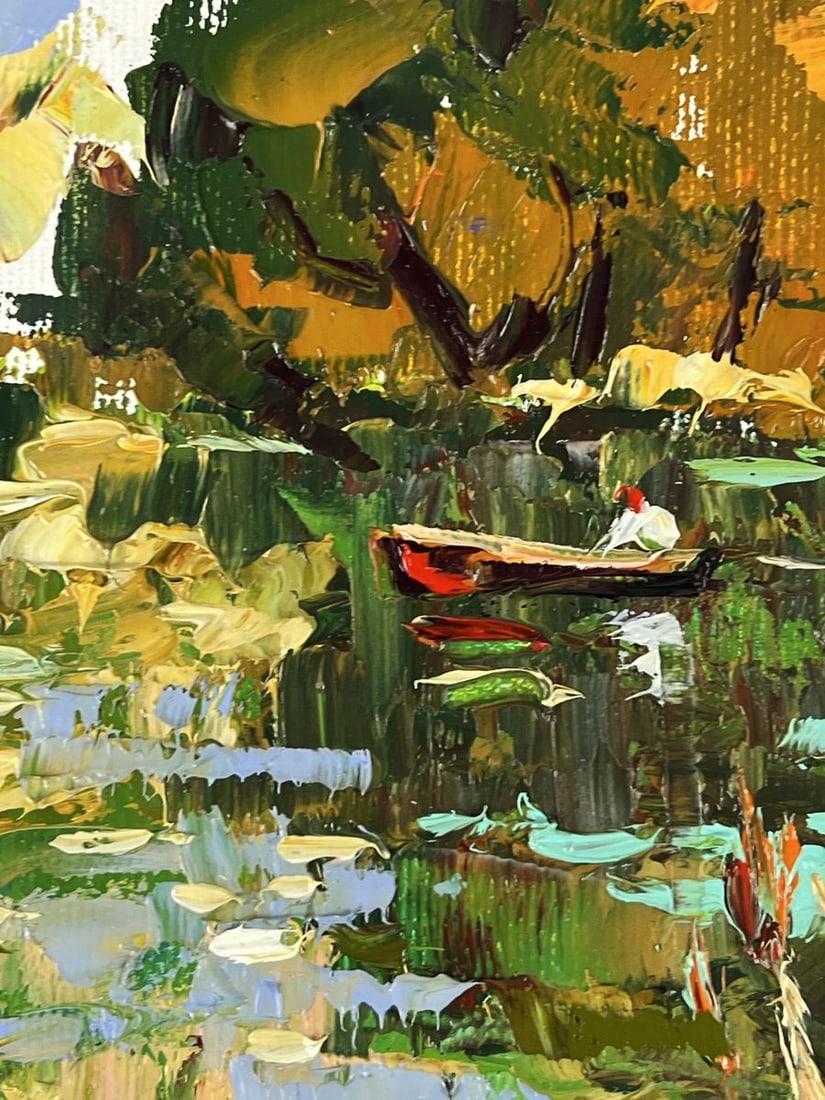 Oil painting Quiet Backwater on the Great River Oleksiy Ivanyuk - 8