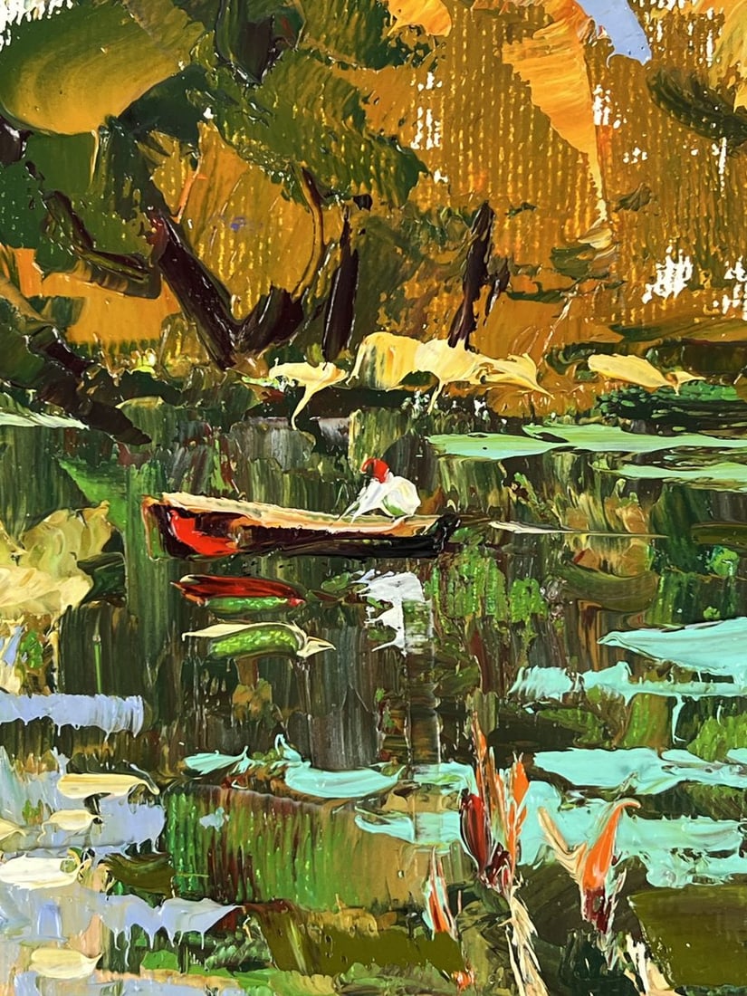 Oil painting Quiet Backwater on the Great River Oleksiy Ivanyuk - 9