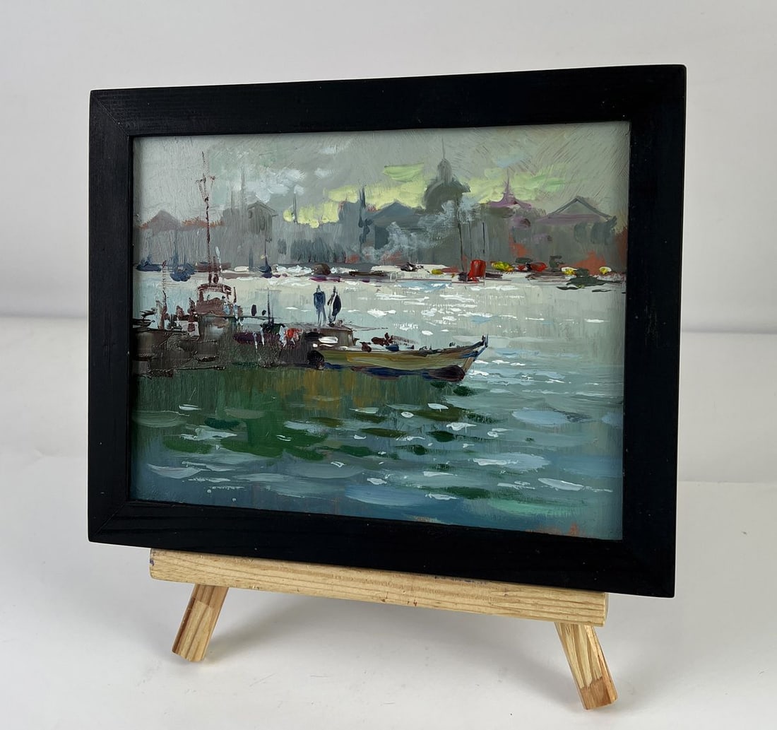 Oil painting Evening At The River Pier Yuriy Suprunchuk - 2