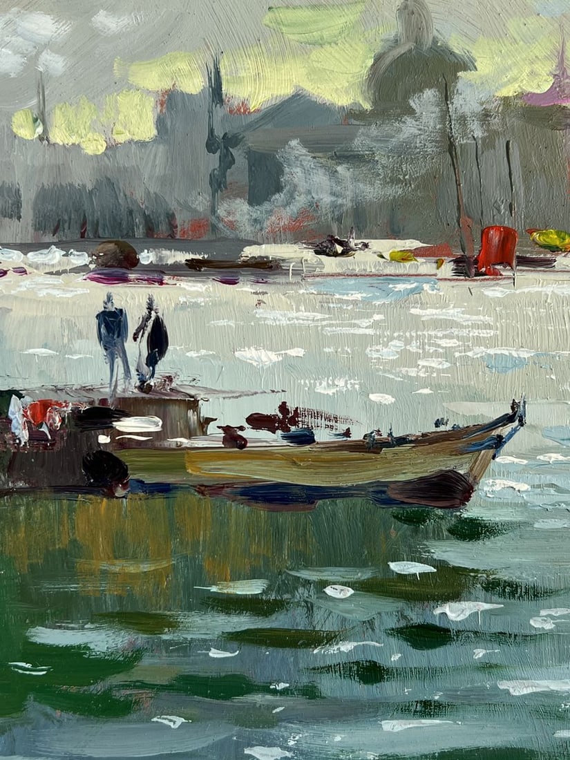 Oil painting Evening At The River Pier Yuriy Suprunchuk - 7