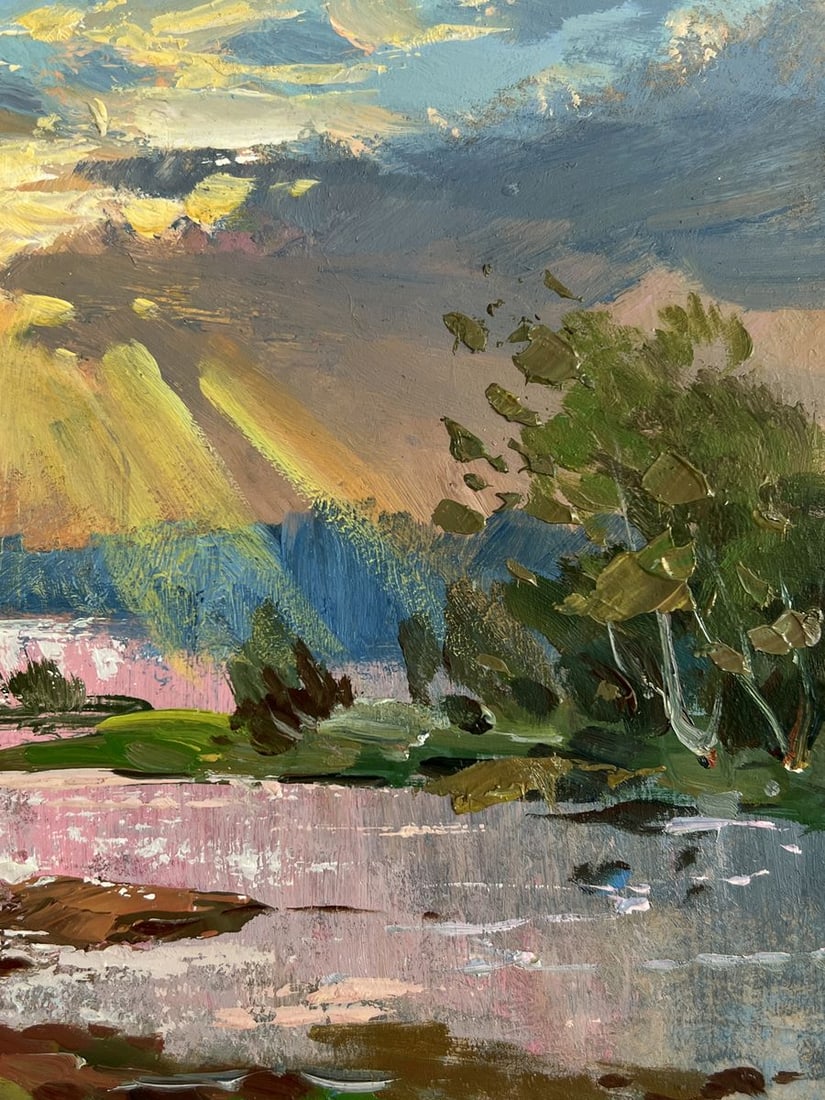 Oil painting Morning Rays over the Quiet River Yuriy Suprunchuk - 10