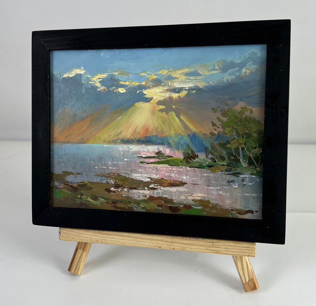 Oil painting Morning Rays over the Quiet River Yuriy Suprunchuk - 2