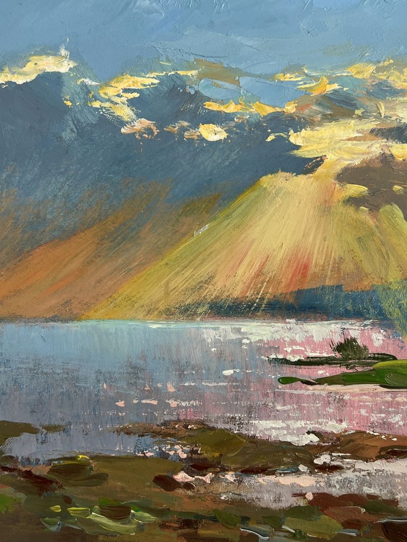 Oil painting Morning Rays over the Quiet River Yuriy Suprunchuk - 4